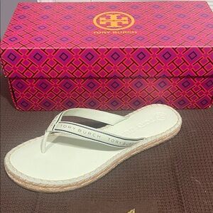 Tory Burch Cream Espadrille Sandals